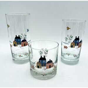 1-Heartland Country Village Glassware Geese Ducks Cottagecore Farmhouse You pick